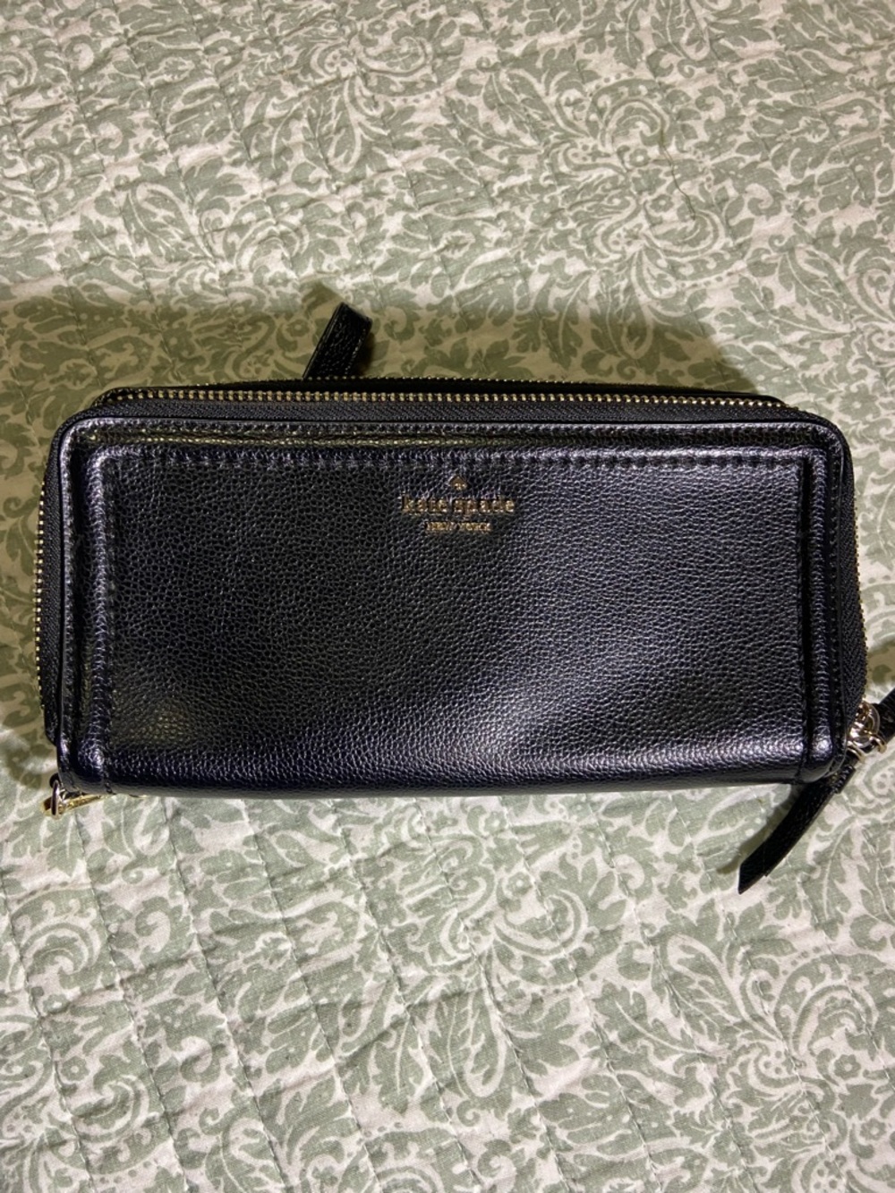 kate spade Black Zip-Around Leather Wallet